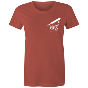 SMASHIN' SIXES - BUSHFIRE APPEAL WOMAN'S T-SHIRT (REVERSE)