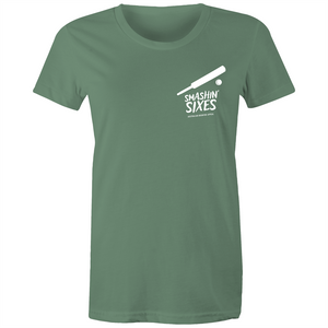 SMASHIN' SIXES - BUSHFIRE APPEAL WOMAN'S T-SHIRT (REVERSE)