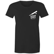 Load image into Gallery viewer, SMASHIN&#39; SIXES - BUSHFIRE APPEAL WOMAN&#39;S T-SHIRT (REVERSE)