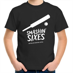 SMASHIN’ SIXES - BUSHFIRE APPEAL KIDS YOUTH T-SHIRT (REVERSE)