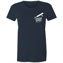 Load image into Gallery viewer, SMASHIN&#39; SIXES - BUSHFIRE APPEAL WOMAN&#39;S T-SHIRT (REVERSE)