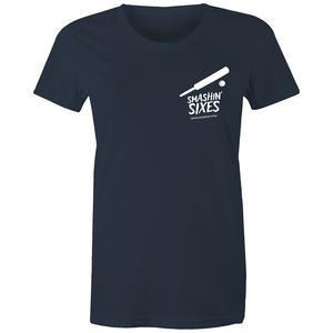SMASHIN' SIXES - BUSHFIRE APPEAL WOMAN'S T-SHIRT (REVERSE)