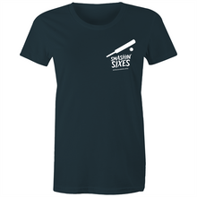 Load image into Gallery viewer, SMASHIN&#39; SIXES - BUSHFIRE APPEAL WOMAN&#39;S T-SHIRT (REVERSE)